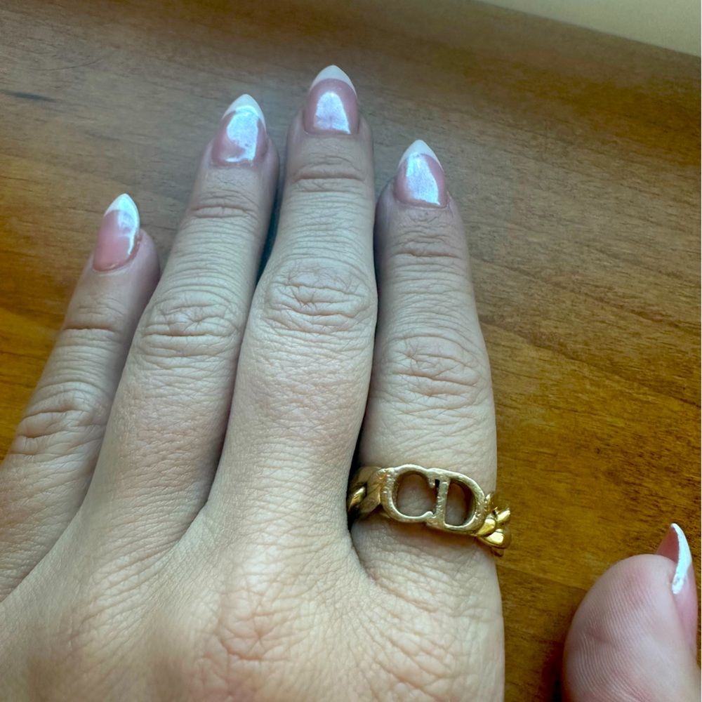 Dior Gold CD Rope-Link Ring